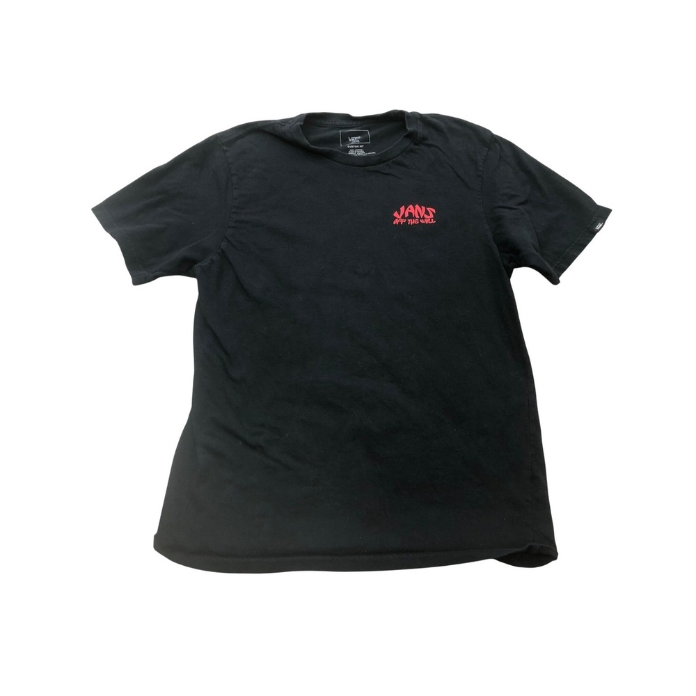 Vans Off The Wall Graphic T Shirt Black Tiger Skateboard Large Youth‎ Cotton